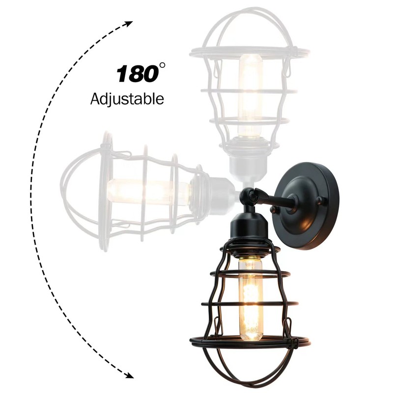 Farmhouse Wall Sconces 2pack, Vintage Wall Light Fixtures, Industrial Wire