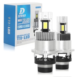 D2S LED Headlight, Compatible with Vehicle Inspection, D2R LED Pon, Explosive Light, 18,000 LM, 6,500K, White, 35W, 2 Genuine HID Replacement, DC 12 V, Fan, No Dark Area, No Processing Required, Pack