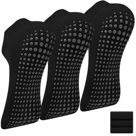 Oumida 3 Paar Yoga Socken Anti Rutsch Socken Damen, Rutschfeste Stoppersocken für Pilates Barre Ballett Tanz Trampolin Krankenhaus, Reha, Heim Sox EU 36-41