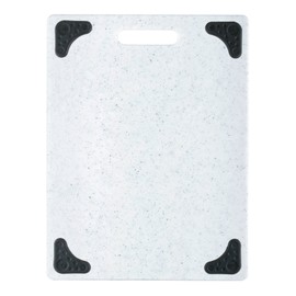 Dexas Superboard Cutting Board with Handle and Non-Slip Feet, 11 by 14.5 inches, Light Granite Color with Black Non-Slip Corners