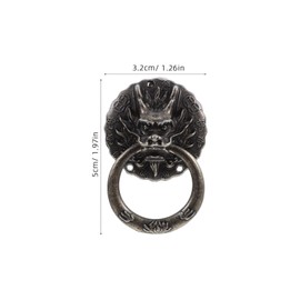 TOPPERFUN Pack of 10 Dragon Shape Cabinet Handles, Zinc, Vintage Drawer Door Handles, Dresser Cabinet Pull Rings, Handles for Jewellery Boxes and Gift Boxes, Cupboard Handles, Wine Cabinet Handles
