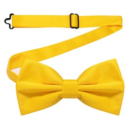 MAIANY Men's Bow Tie Black/Red: Pre-Tied Bow Tie with Adjustable Band, Elegant Suit Bow for Wedding, Prom, Carnival and Spring Festival, golden yellow