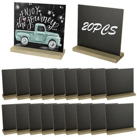 20 Mini Chalkboard Signs, 5 X 6 Inch Small Signs with Stand for Food, Weddings, Birthday Parties