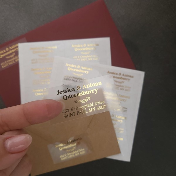 XOXOKristen Classic Return Address Label with Gold Foil, Envelope Address