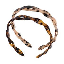 Tortoise Shell Twisted Headbands Hair Head Band for Women 2 Pack
