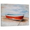 SYGALLERIER Nautical Canvas Wall Art Hand Painted Red Boat Still