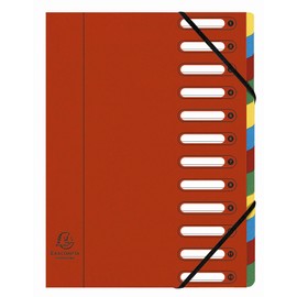 Exacompta Harmonika 55125E Organiser File Red 12 Compartments for A4