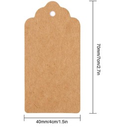 Brown Price Tags with String | Kraft Luggage Tags | Craft Labels | Paper Gift Tags Labels | DENSCO 100 Pcs 7 X 4 Cm with Jute String DIY for Wedding Gifts | Thanksgiving | Diwali | Easter | Eid