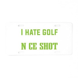 CafePress Golf Ball Nice Shot I Love Aluminum License Plate, Front License Plate, Vanity Tag
