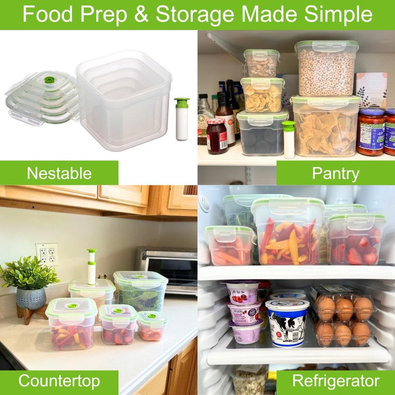Lasting Freshness 11 piece Vacuum Seal Food Storage Containers with
