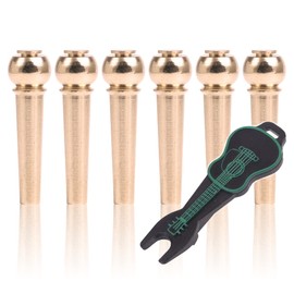 factus Bridge Pin for Acoustic Guitar, End Pin, Brass, Brass [Pin Removal & Instruction Manual Included] (2. Flat Head)