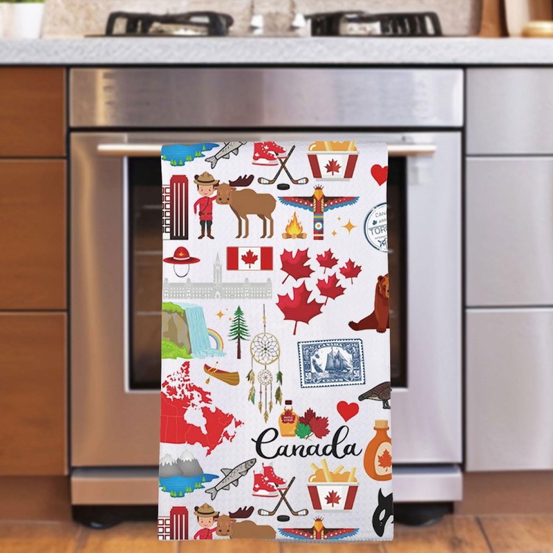 MYSOMY Canada Kitchen Towel Canadian Kitchen Gifts Canada Maple Leaf