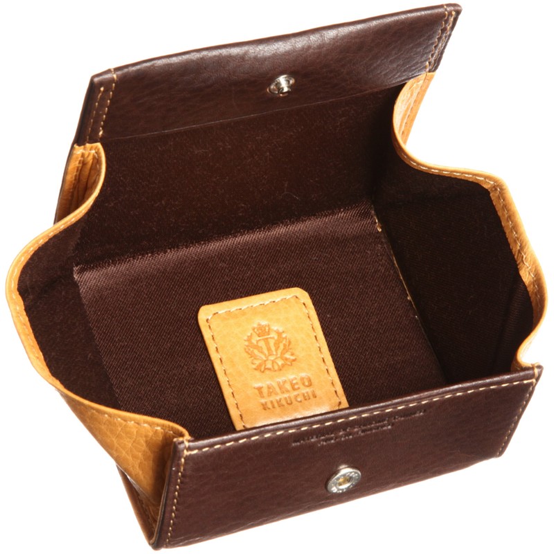 Takeokikuchi Men's Coin Purse, Box, Soft Antique, dark brown
