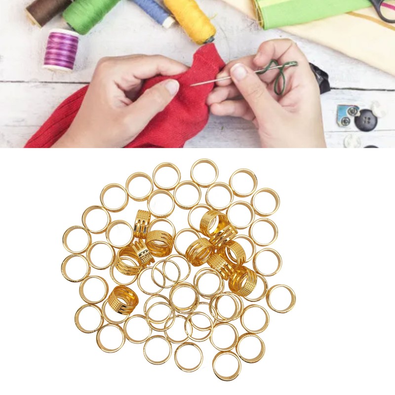 60pcs Sewing Thimbles Exquisite Copper Sewing Finger Protectors for Hand