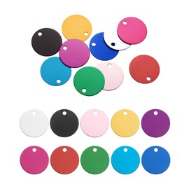 MECCANIXITY Metal Stamping Tags,1 Inch Round Mixed Color Aluminum Stamping Blanks for Necklace Bracelet Dog Pet ID Jewelry Making 20Pcs