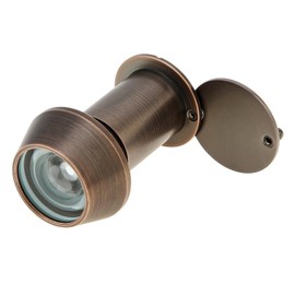 HOJLKLD Door Viewer Peephole, Solid Brass 220-Degree Peephole for 1-3/8" to 2-23/64" Doors, Front Door Peephole with Heavy Duty Rotating Privacy Cover (Oil Rubbed Bronze)