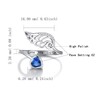 Birthstone Wing Rings Sterling Silver Adjustable Feather Heart Month Stone