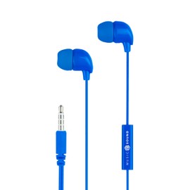 Music Sound | Kopfhörer mit Kabel Fullcolor Intra-auriculaires | In-Ear-Stereokopfhörer mit Kabel und eingebautem Mikrofon - 3,5-mm-Klinkenstecker - 1,2 m Anti-Tangle-Kabel – Farbe Blau