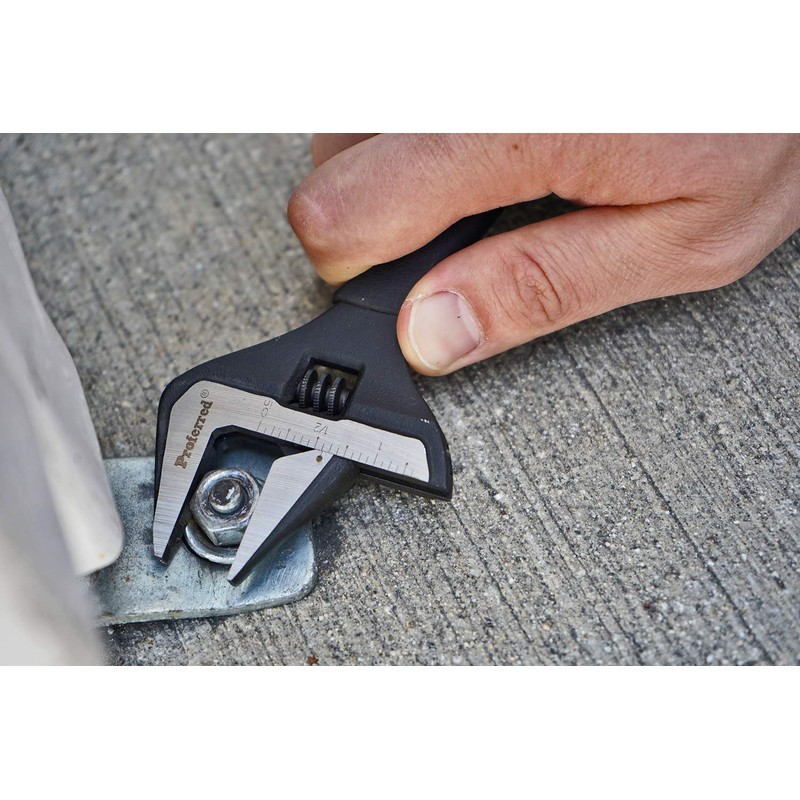 Proferred Plumbing Adjustable Wrench, Black Phosphate Finish, 4 Available Size