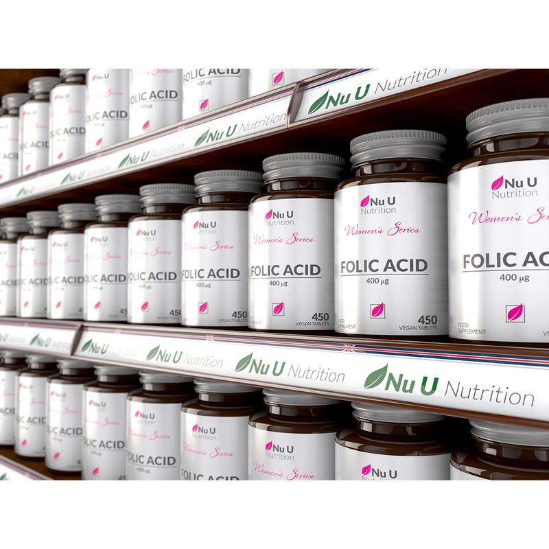 Folic Acid 400 mcg - 450 Vegan Tablets - 15