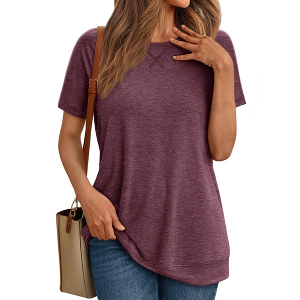 AUTOMET T Shirts Short Sleeve Crewneck Tees for Women Trendy