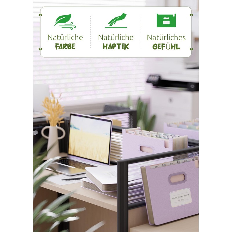 EcoStash Document Folder A4 12 Compartments, Wheat Straw Expanding Folder