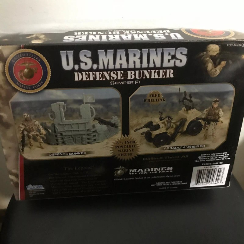 Excite U.S. Marines Defense Bunker Play Set Action Figure Gear