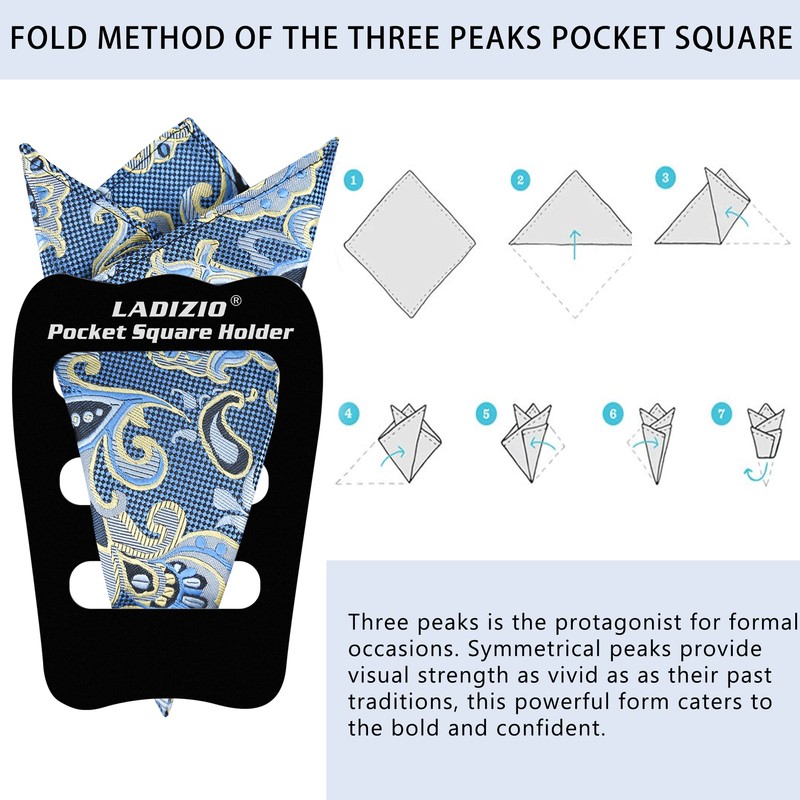 LADIZIO Pocket Square Holder, Pocket Squares for Men, Accessories for