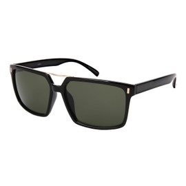 Edge I-Wear Square Sunglasses Women Men Geometric Sunglasses Tinted Lens 1305A-SD-1(BLK.g15)