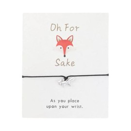 Oh For Fox's Sake Funny Card with Wish Bracelet (Black) Miss Fit Boutique