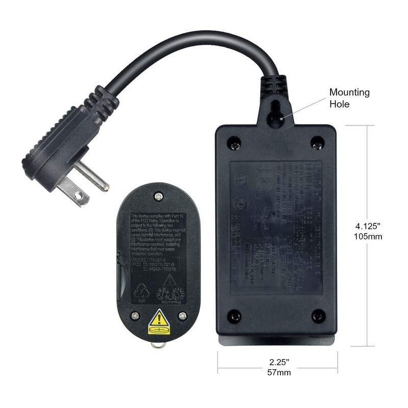 OSKOS Outdoor 3 Pack Outlets with Wireless Remote Control, 0.5ft