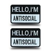Antrix 2 Pack Hello I'm Antisocial Tactical Funny Biker Patch