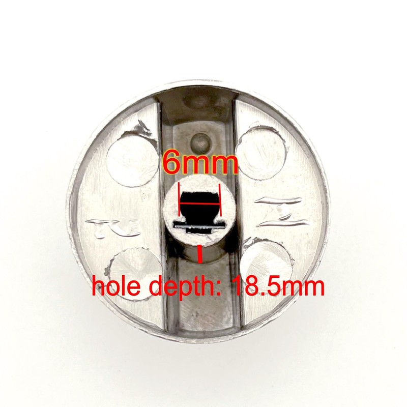 JZK 4 Pieces 6 mm Silver Metal Stove Knob Replacement