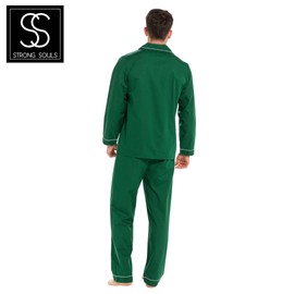 Lora Dora Mens Traditional Pyjamas Emerald Green L
