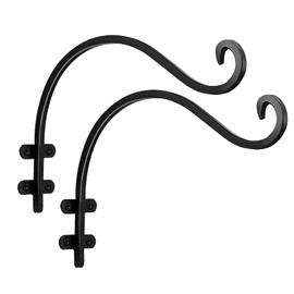 eywlwaar Black Hanging Plant Bracket Iron Plant Hooks Suitable for Flowers Baskets Bird Feeder Lanterns Wind Chimes Indoor Outdoor 2 Pieces-12 inches