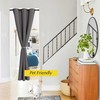 NICETOWN Grey Blackout Closet Door Curtains - Energy Saving Thermal