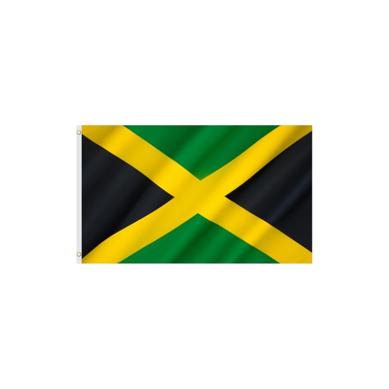 Second Ave Jamaica Flag 5ft X 3ft Large with Brass