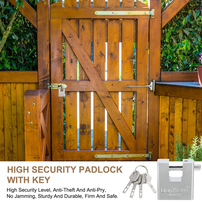 PATIKIL High Security Padlock, 2Pcs 2.8 Inch Steel D-Shaped Heavy