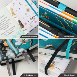 ZXHQ 2026 Diary Page a Day A5, Jan - Dec, with Colorful Tabs, UK Holidays, Inner Pocket, 100 Gsm Paper, Pen Set, Full Year Daily Planner 2026 with Monthly View, 5.9" × 8.5"- Dark Green
