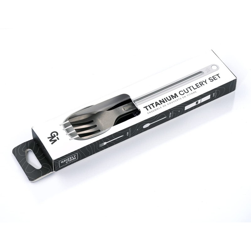 WOLF GRIZZLY Titanium Cutlery, Lightweight Fork and Spoon, Cutlery Set