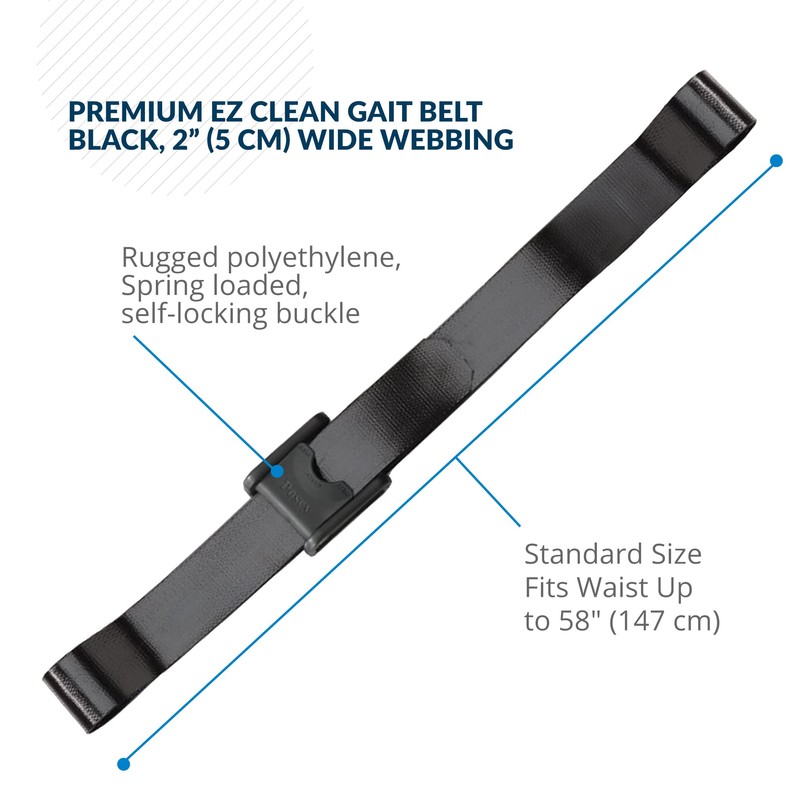 Posey 6546 Premium EZ Clean Gait Belt with Spring-Loaded Buckle,