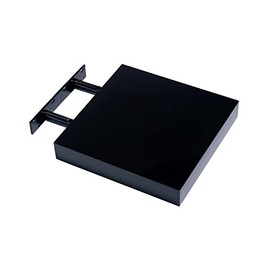 Optimal Products HUDSON HIGH GLOSS FLOATING SHELVES SHELF SHELVES DISPLAY UNIT WALL MOUNTED STORAGE (BLACK HIGH GLOSS, 240 X 235 X 38 MM)