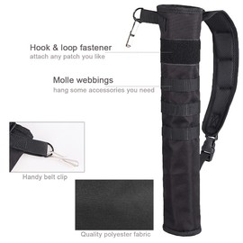 KRATARC Archery Lightweight Back Arrow Quiver Dual Use Hip Arrows Bag with Molle System Foldable Compact Hanged for Target Shooting (Black -Diameter 3.5'')