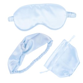 OHPHCALL Sleeping Eye Mask Set Silk Sleep Mask Blindfold for Girls Eye Cover Set Blindfold Patch Hairband with Bag for Women