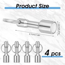 HJZHII 4PCS Magnet Keychain, Strong Magnet Key Holder Test Magnets Metal Verifier for Brass Silver Gold Rare Earth Ferrous Metals Precious Metal Test