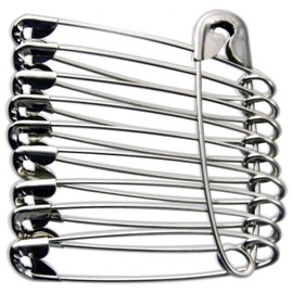 Extra Large Safety Pins Size 4 (55mm) - Silver (Pack of 20)