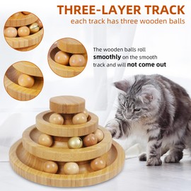 DoogCat Cat Ball Track Toy,Kitty Toys Roller,3-Level Ball Tower with 9 Removable Balls,Interactive Cat Toy, DIY Circle Fun Toy for Kitten Mental Physical Exercise - Medium Size