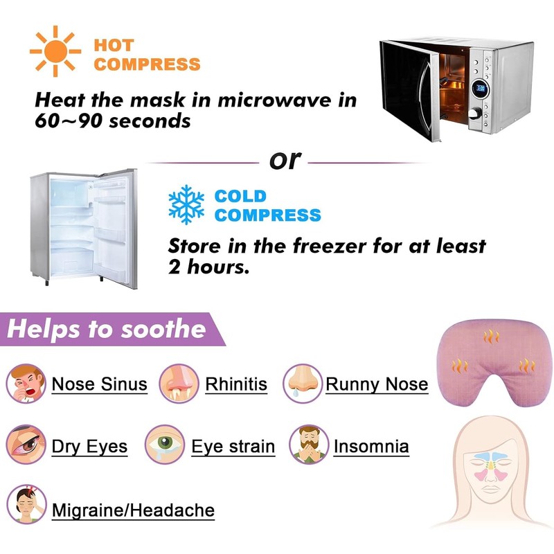 Máscara de Ponderada para Microondas para Ojos Secos, Compresa Caliente