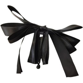 1pc Bow Hair Clips Vertical Clip Ribbon Banana Clip Bow Tie Hairpin Hair Claw (Black, One size)