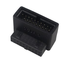 HALJIA 2 Stück USB 3.0 90 Grad Adapter USB 3.0 19 Pin Stecker auf Buchse L drehen rechtwinklige Buchse Motherboard Verlängerungsadapter PH19A für Desktop-Motherboard